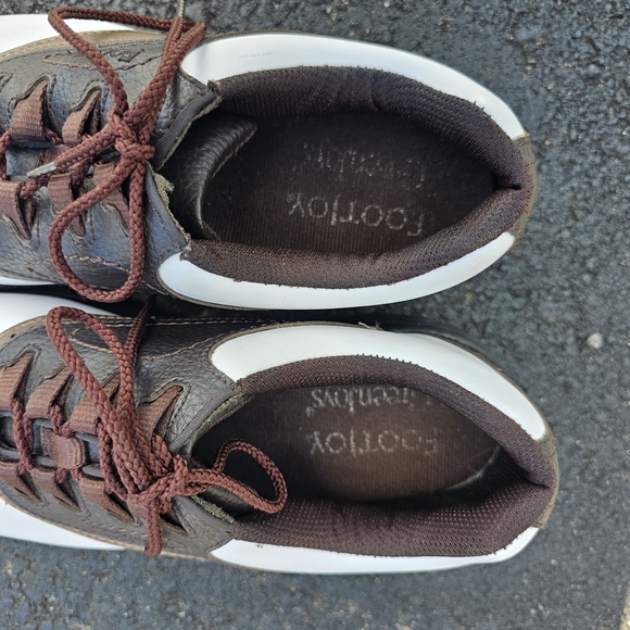 FootJoy FLEXZONE White and Brown Athletic Golf Shoes - Picture 3 of 4